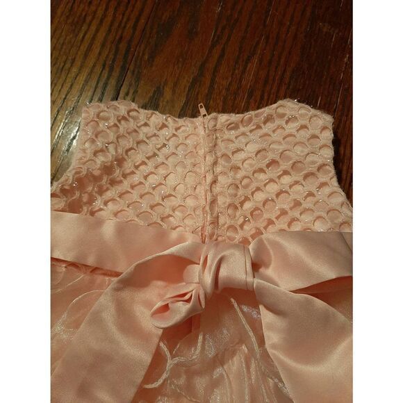 6 Month Pink Embellished Pearls Frilly Layered Formal Special Occasion Dress - Picture 7 of 8